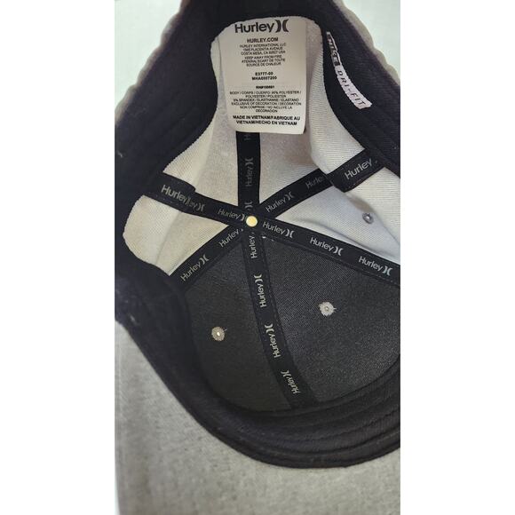 Hurley Nike Dri-Fit Hat Cap Heather Gray Grey w/ Red Logo Flex Fit Lg HTF - Picture 4 of 4